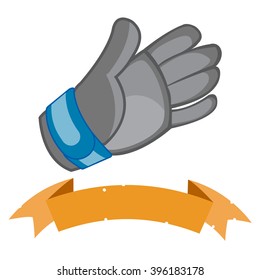 Hockey gloves with a banner for an inscription, hockey ammunition, sports equipment.