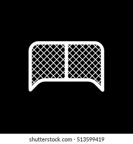 Hockey Goal Flat Icon On Black Background