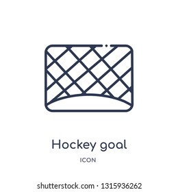 Hockey Goal Icon From Sports Outline Collection. Thin Line Hockey Goal Icon Isolated On White Background.