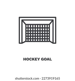 hockey goal icon. Thin line hockey goal icon from sport and game collection. Outline vector isolated on white background. Editable hockey goal symbol can be used web and mobile