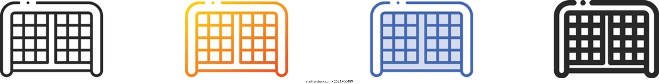 hockey goal icon.Thin Linear, Gradient, Blue Stroke and bold Style Design Isolated On White Background