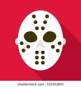 Hockey goalie mask icon. Flat illustration of hockey goalie mask vector icon for web design