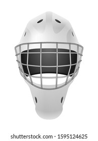 Hockey goalie mask on a white background. Vector illustration.