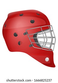 Hockey goalie mask on a white background. Vector illustration.