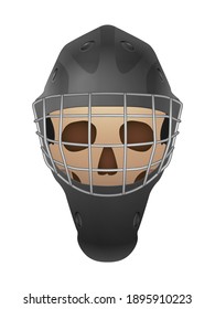 Hockey goalie mask skull on a white background. Vector illustration.