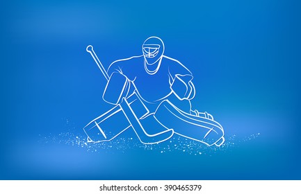 Hockey goalie. Sports background.