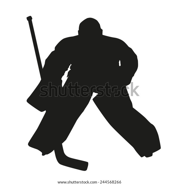 Hockey Goalie Vector Silhouette Stock Vector (Royalty Free) 244568266