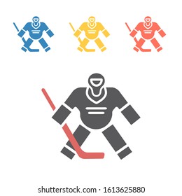 Hockey Goalkeeper icon. Vector signs for web graphics
