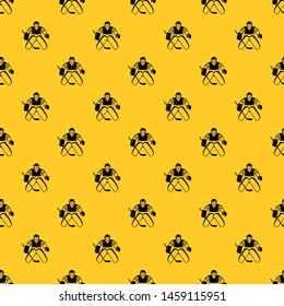 Hockey goalkeeper pattern seamless vector repeat geometric yellow for any design