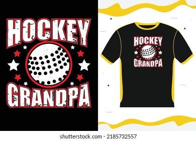 HOCKEY GRANDPA  T-shirt design modern, champion, hockey,