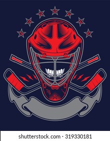 Hockey Helmet and Banner for Text