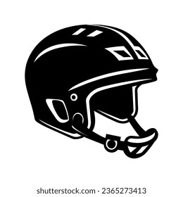  A hockey helmet Black color silhouette vector.