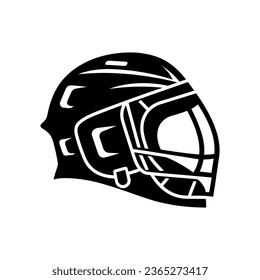  A hockey helmet Black color silhouette vector.