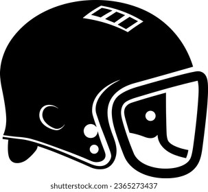  A hockey helmet Black color silhouette vector.