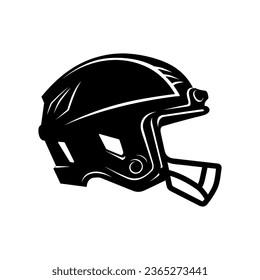  A hockey helmet Black color silhouette vector.