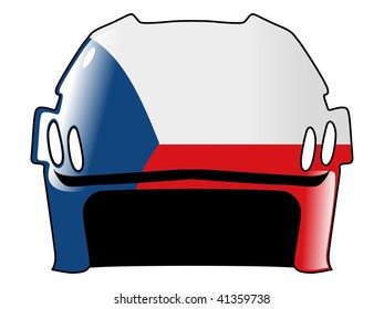 hockey helmet in colors of Czech Republic