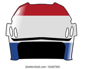 hockey helmet in colors of Netherlands