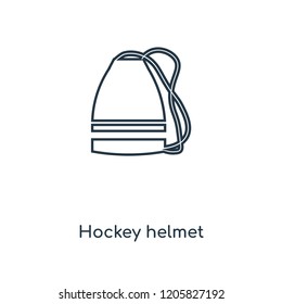 Hockey helmet concept line icon. Linear Hockey helmet concept outline symbol design. This simple element illustration can be used for web and mobile UI/UX.