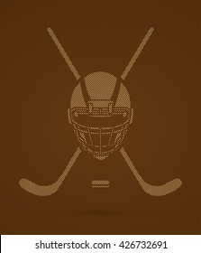 Hockey helmet designed using dots pattern graphic vector.