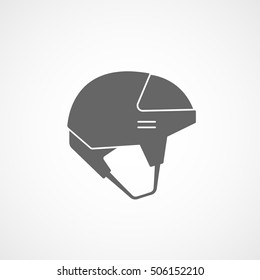 Hockey Helmet Flat Icon On White Background