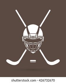 Hockey helmet graphic vector.