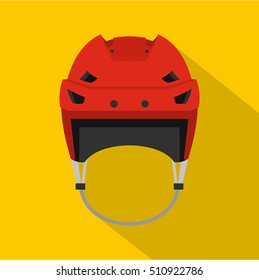 Hockey Helmet Icon. Flat Illustration Of Hockey Helmet Vector Icon For Web Design