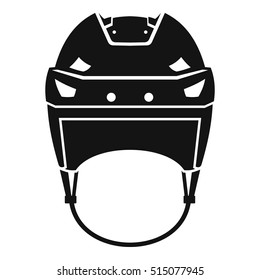 Hockey helmet icon. Simple illustration of hockey helmet vector icon for web