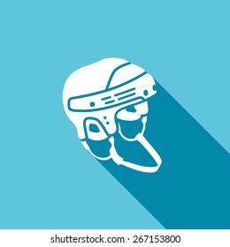 Hockey Helmet Icon. Vector Illustration