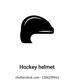 Hockey helmet icon vector isolated on white background, logo concept of Hockey helmet sign on transparent background, filled black symbol
