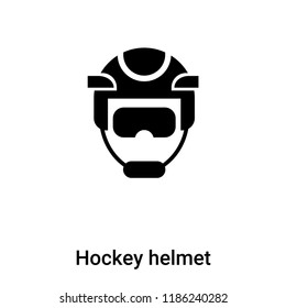 Hockey helmet icon vector isolated on white background, logo concept of Hockey helmet sign on transparent background, filled black symbol