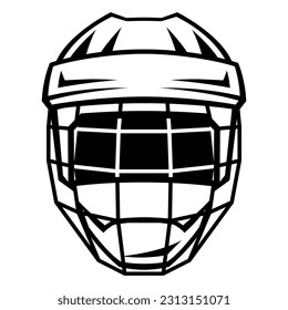 Hockey helmet illustration. Sport club item or symbol. Healthy lifestyle object.