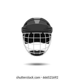 Hockey helmet on a white background. Sports mask goalkeeper in a realistic style. Vector illustration