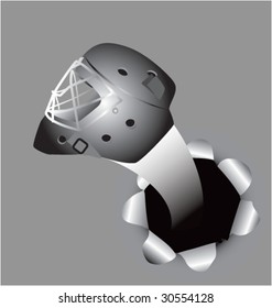 hockey helmet out of paper hole