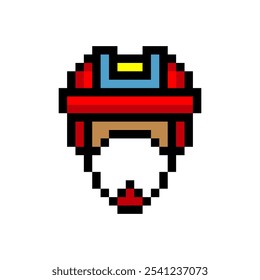 Capacete de hóquei em estilo pixel art