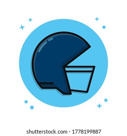 Hockey Helmet Protection. Headgear rugby Player Vector Sport Icon Illustration