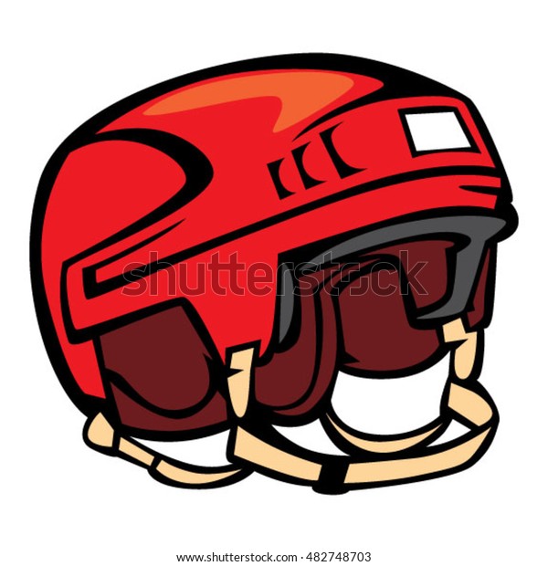 Hockey Helmet Red Stock Vector (Royalty Free) 482748703