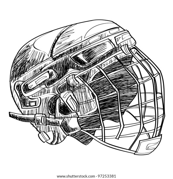 Creative Hockey Mask Drawing Sketch for Adult