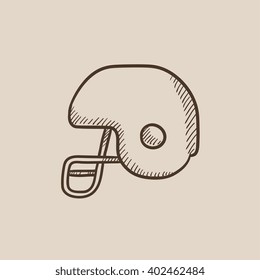 Hockey helmet sketch icon.