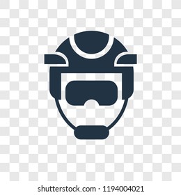 Hockey helmet vector icon isolated on transparent background, Hockey helmet transparency logo concept