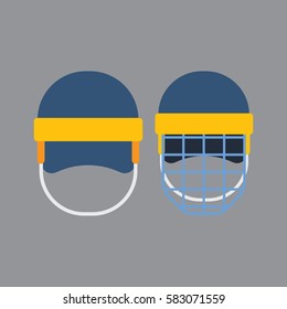 Hockey helmet vector illustration.