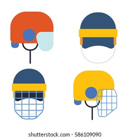 Hockey helmet vector illustration.