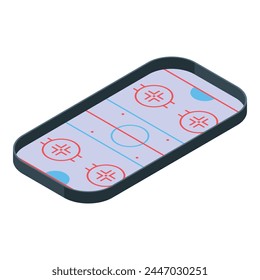 Hockey ice rink icon isometric vector. Winter snow. Court skater