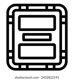 Hockey ice rink icon outline vector. Winter champion league. Icy sport frozen stadium