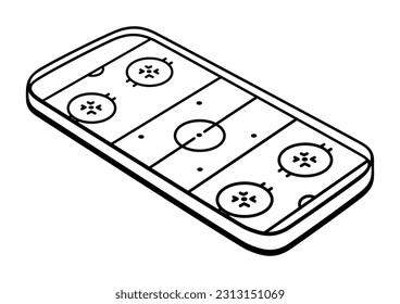 Hockey ice rink illustration. Sport club item or symbol. Healthy lifestyle object.