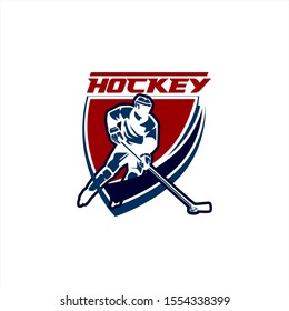 Hockey Ice Team Club Tournament Logo Template Vector