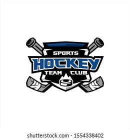 Hockey Ice Team Club Tournament Logo Template Vector