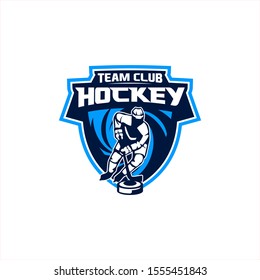 Hockey Ice Team Club Tournament Logo Template Vector