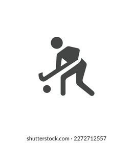 Hockey Icon Black and White Vector Graphic