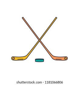 Hockey icon. Cartoon hockey vector icon for web design isolated on white background