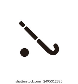 Hockey icon. Flat silhouette version.